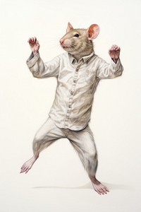 Rat character Music Dance drawing sketch illustrated.