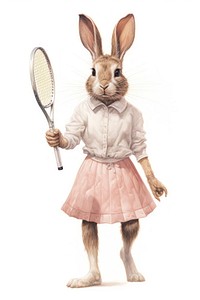 Rabbit character Tennis tennis racket sports.