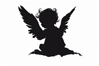 Baby angel silhouette clip art stencil person human.