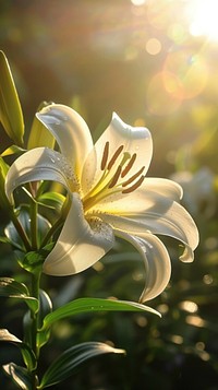 Spring lily sunlight blossom flower.