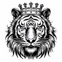 Crown on tiger accessories illustrated accessory.
