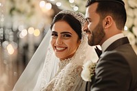 Arabic couple wedding bridegroom clothing apparel.