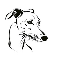 Greyhound illustrated stencil drawing.