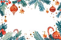 Christmasborder doodle colorful cute hand drawn pattern plant paper.