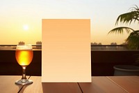 Blank menu mockup beverage outdoors alcohol.