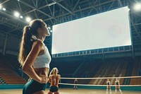 Billboard mockup volleyball sports female.