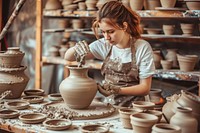 Pottery art concentration craftsperson.