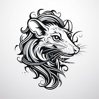 Rat illustrated drawing sketch.