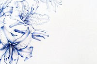 Vintage drawing lilys pattern sketch paper.