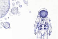 Vintage drawing astronaut sketch illustrated sweatshirt.