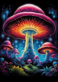 A hypnotizing mushroom art outdoors fungus.
