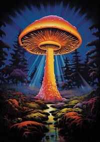 A hypnotizing mushroom outdoors fungus nature.
