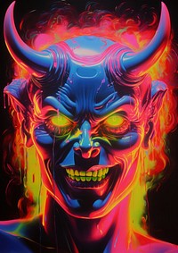 A hypnotizing satan light neon art.