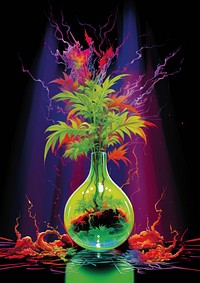 A weed bong flower light art.