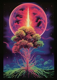 A weed planet art fireworks graphics.