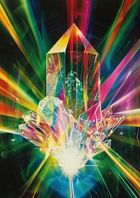 A chakra crystal art lighting graphics.