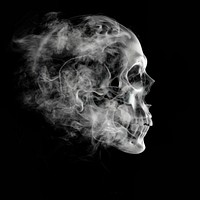 The isolated skull shape minimal smoke effect person human.