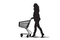 Person shopping silhouette clip art footwear adult white background.