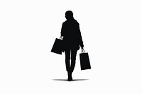 Person shopping silhouette clip art handbag adult white background.