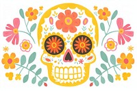 Mexican sugar skull art graphics pattern.