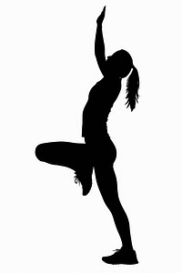 Fitness silhouette clip art dancing adult white background.