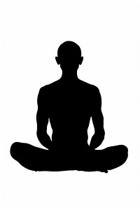 Man mannequin meditate symmetrically silhouette clip art sports adult yoga.