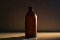 Amber bottle mockup beverage alcohol liquor.