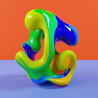 3d render of abstract fluid shape represent of basic shape balloon ketchup food.
