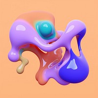 3d render of abstract fluid shape represent of basic shape graphics balloon purple.