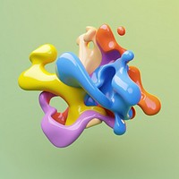 3d render of abstract fluid shape represent of basic shape balloon toy smoke pipe.