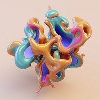 3d render of abstract fluid shape represent of basic shape accessories accessory balloon.