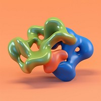 3d render of abstract fluid shape represent of basic shape balloon toy.
