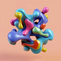 3d render of abstract fluid shape represent of basic shape balloon toy art.
