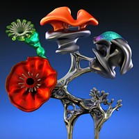 A plastic flower biology abstract from made of different types of texture accessories accessory weaponry.