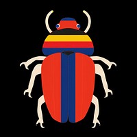 Symetric geography graphic of a scarab beetle bug invertebrate firefly animal.