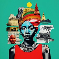 Pop Africa traditional art collage represent of Africa culture advertisement accessories photography.