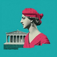 Pop greece traditional art collage represent of greece culture advertisement photography portrait.