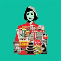 Pop japan traditional art collage represent of japan culture advertisement brochure poster.
