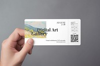 Digital art gallery ticket mockup psd