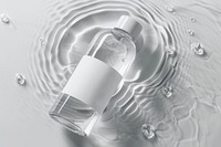 Cosmetic cleansing water bottle mockup cosmetics outdoors perfume.
