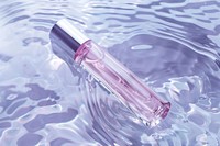 Lipgloss tube mockup cosmetics perfume bottle.