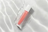 Lip gloss mockup cosmetics perfume bottle.