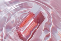 Lip gloss mockup cosmetics perfume bottle.