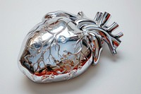 Heart in titanium texture jewelry silver heart.