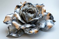 Rose in titanium texture rose jewelry flower.