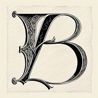 B letter alphabet art calligraphy handwriting.