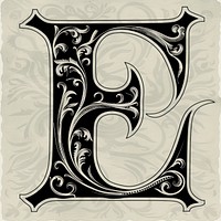 E letter alphabet art graphics pattern.