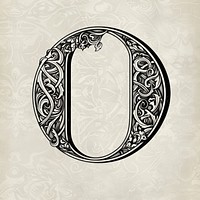 O letter alphabet art illustrated accessories.