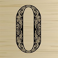 Number 0 letter art horseshoe pattern.