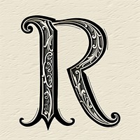 R letter alphabet art calligraphy handwriting.